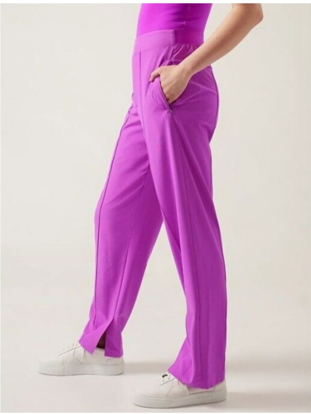 ATHLETA VIENNA SLIM PANT IN JAZZY PURPLE size 10 lightweight athleisure